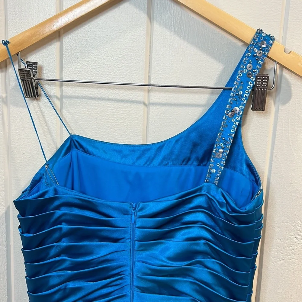 Adrianna Papell Sequin Dress Vivid Blue - Picture 6 of 8